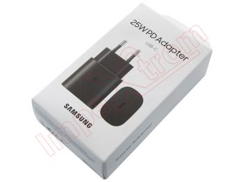 Cargador de viaje negro Samsung EP-TA800 100-240V 50-60 Hz 0.7A para dispositivos con entrada USB tipo C, en blister